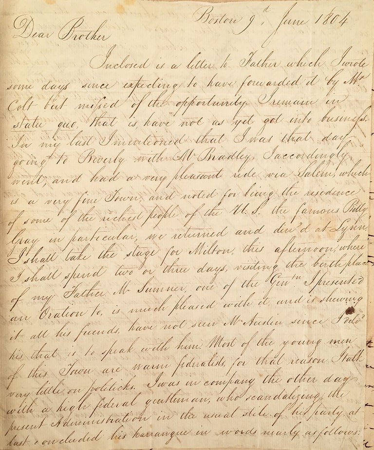 Item #4581 [A volume of manuscript correspondence.]. Jonathan Wells Babcock, James Babcock.