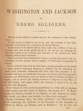 General Washington and General Jackson, on Negro Soldiers.