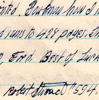 [Letter By The Notorious Murderer Robert Stroud, “The Birdman of Alcatraz.”]