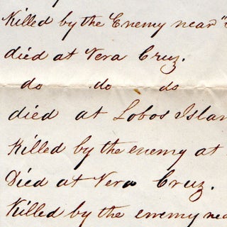 List of casualties of the 1st Regt. U.S. V[olunteer]s of N[ew].Y[ork]. Since its departure from the harbor of New York in the month of January 1847.