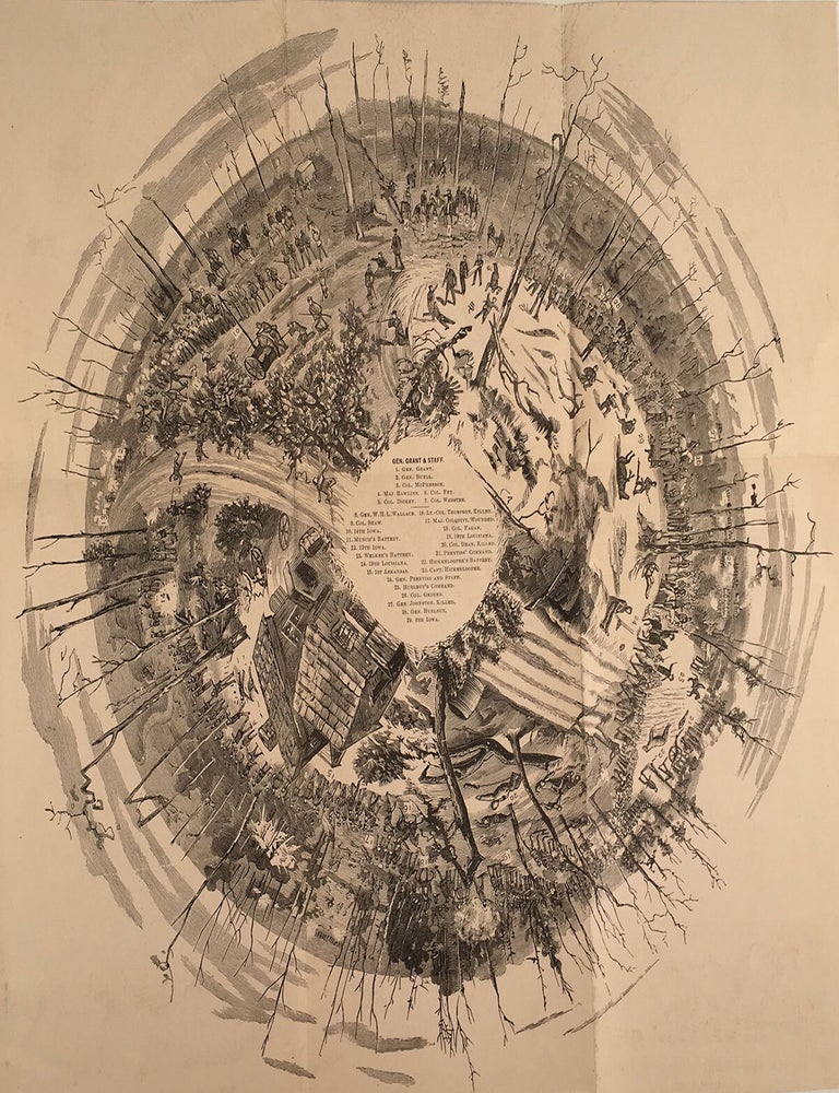 Item #4947 Manual of the Panorama of the Battle of Shiloh. Michigan Avenue, between Madison and Monroe Streets, Chicago. L. B. Crooker, mapmaker F. J. McIntosh.