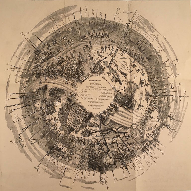 Item #4947 Manual of the Panorama of the Battle of Shiloh. Michigan Avenue, between Madison and Monroe Streets, Chicago. L. B. Crooker, mapmaker F. J. McIntosh.