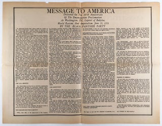 On the Constitution. Message to America Delivered on the 107th Anniversary of the Emancipation Proclamation at Washington, D.C., Capitol of Babylon, World Racism, and Imperialism June 19, 1970. Towards a New Constitution.