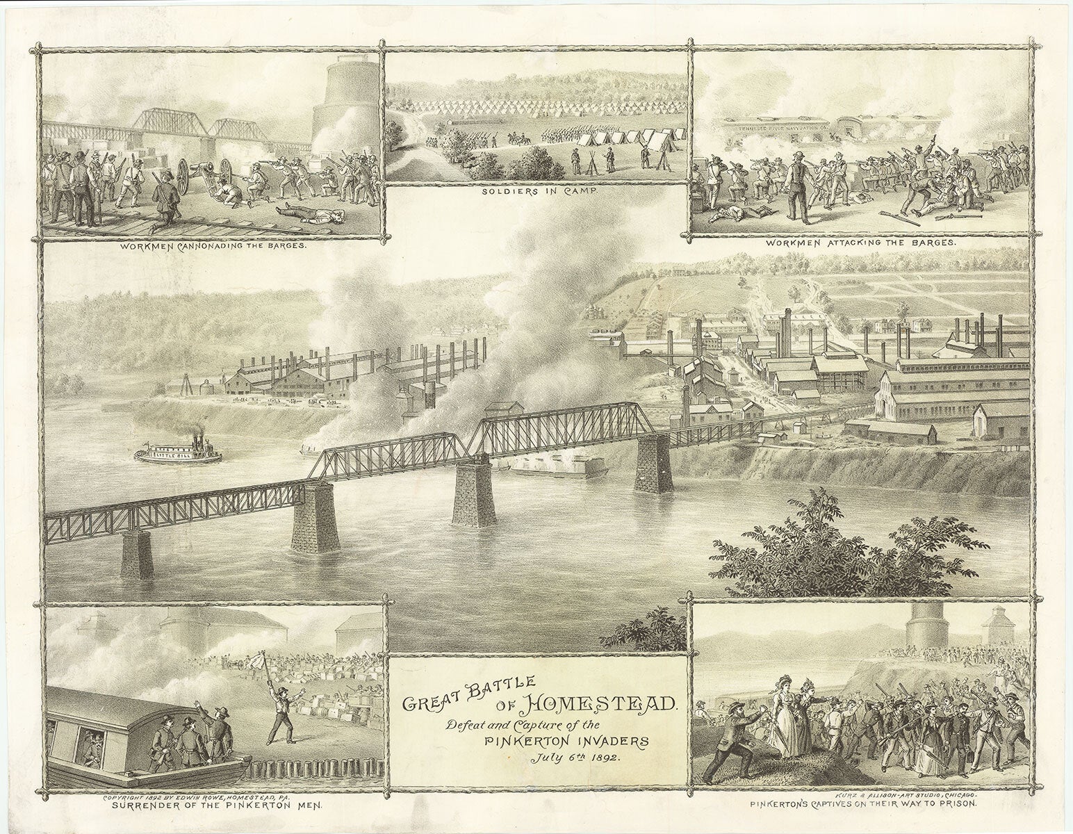 Great Battle of Homestead. Defeat and Capture of the Pinkerton Invaders ...