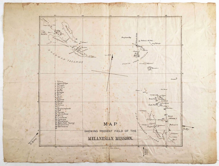 Item #5062 Map Shewing Present Field of the Melanesian Mission.