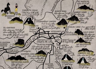 An Intimate Map of Far-Famed Yosemite Valley Compiled in a Spirit of Fun by Lowell Butler.