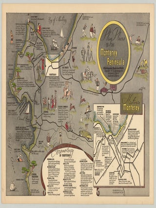 Item #5084 Play Places of the Monterey Peninsula : A Cartographic Map by Lowell Butler. Lowell...