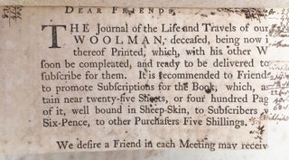 Account of Several Donations [cover title]. An Account of the Several Donations Given for the Promotion & Schooling of Poor Children at or near the Falls Meeting House of Friends [heading, p. 1].