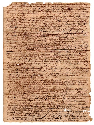 [Manuscript testimony of a colonial Connecticut woman justifying her &ldquo;refusal to cohabit&rdquo; with her husband.]