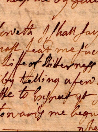[Manuscript testimony of a colonial Connecticut woman justifying her &ldquo;refusal to cohabit&rdquo; with her husband.]