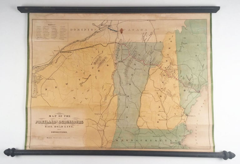 Item #5186 Map of the Portland and Ogdensburg Rail Road Line and Connections. Portland, Ogdensburg Railroad Co.