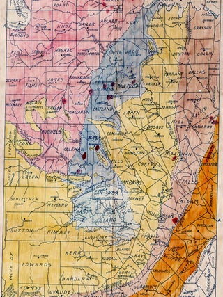 Map of Central Texas Oil and Gas Fields Showing Development and Principal Geological Features Compliments of H.W. and R.H. Whitney.