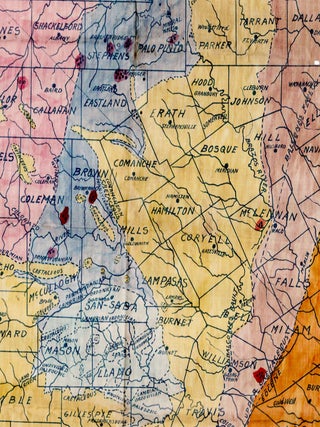 Map of Central Texas Oil and Gas Fields Showing Development and Principal Geological Features Compliments of H.W. and R.H. Whitney.
