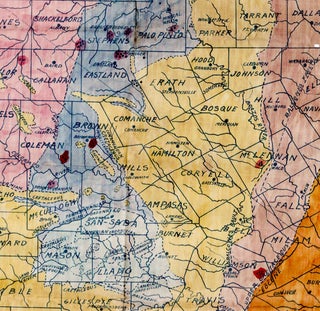 Map of Central Texas Oil and Gas Fields Showing Development and Principal Geological Features Compliments of H.W. and R.H. Whitney.