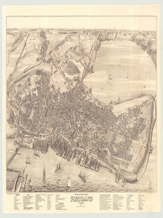 Item #5239 Bird’s Eye View of the City of Portland Maine, 1876. Joseph Warner, artist