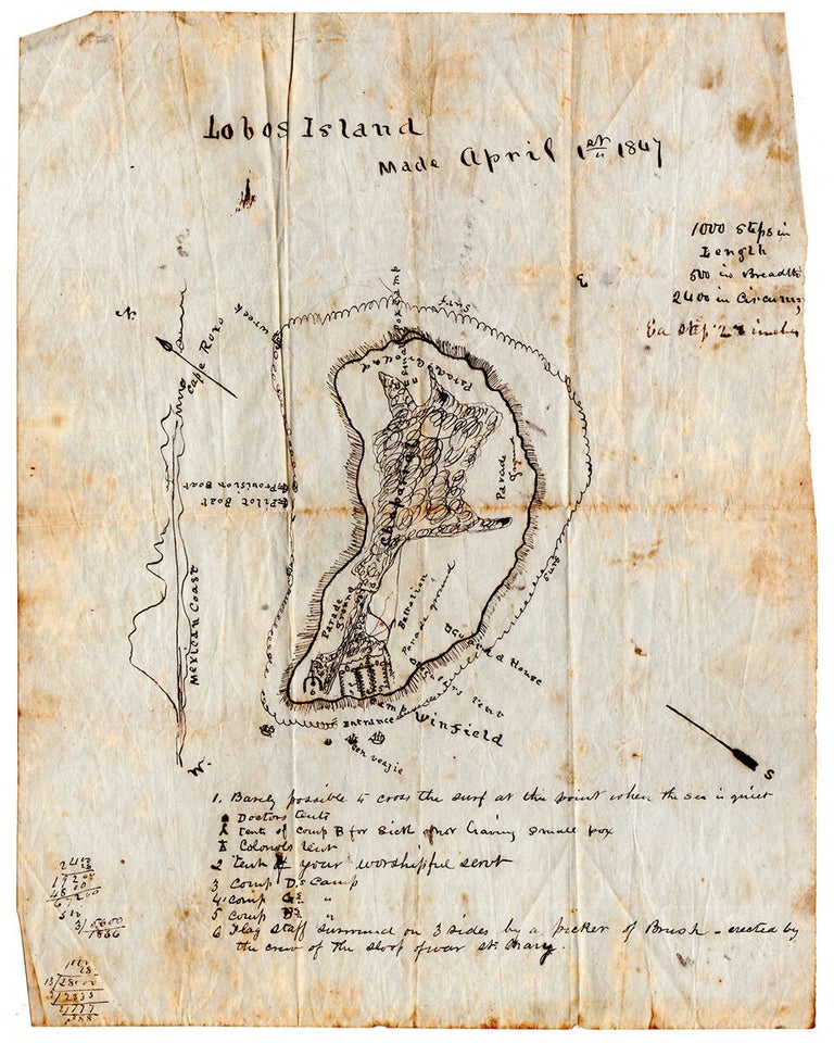Item #5267 Lobos Island Made April 1st 1847. William D. Garrison, del.