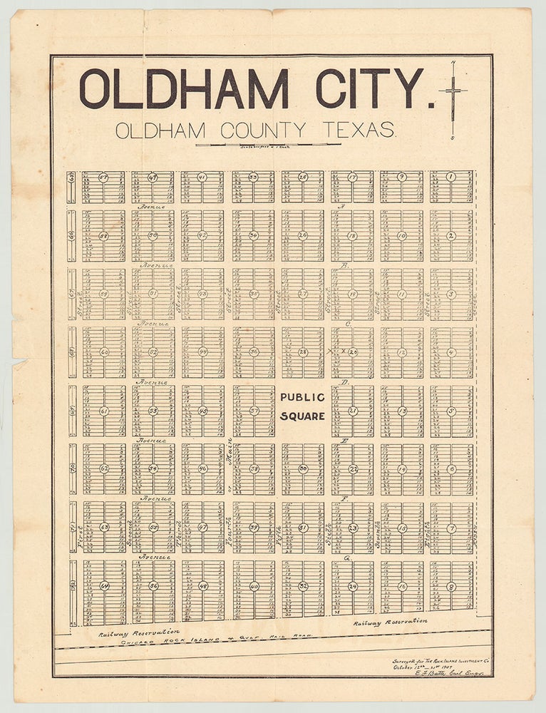 Item #5308 [Oldham City, Texas and Rock Island Investment Co. archive]. E. J. Batte, civil engineer.