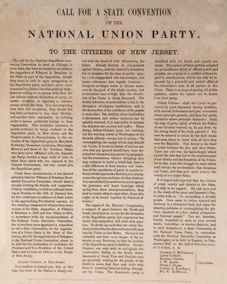 Call for a State Convention of the National Union Party. To the Citizens of New Jersey.
