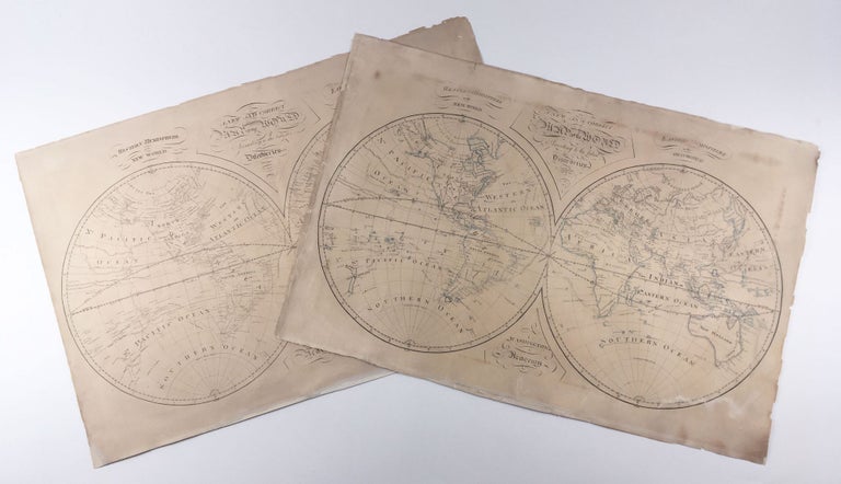 Item #5344 A New and Correct Map of the World According to the latest Discoveries. [with:] W.G. Krebs, A New and Correct Map of the World According to the latest Discoveries. Francis Hoskins.
