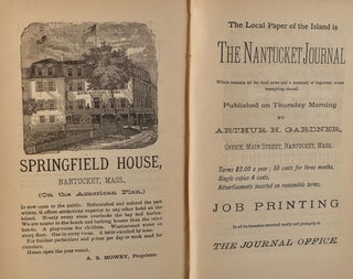 The Island of Nantucket : what it was and what it is : being a complete index and guide to this noted resort : containing descriptions of everything on or about the island in regard to which the visitor or resident may desire information : including its history, people, agriculture, botany, conchology and geology.