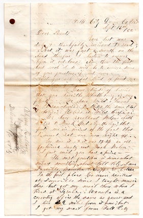 [Letter of a frontiersman in Wisconsin, with manuscript map.]