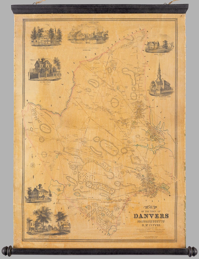 Item #5407 Map of the Town of Danvers Massachusetts. Civil Engineer, Surveyor.