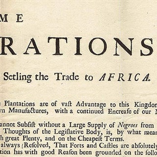 Some Considerations on the Late Act of Parliament , for Setling the Trade to Africa.