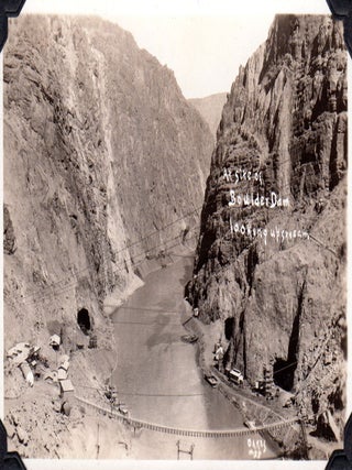 [Boulder [Hoover] Dam Photo Album: Surveying and construction.] Photographs [Cover-title].