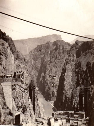 [Boulder [Hoover] Dam Photo Album: Surveying and construction.] Photographs [Cover-title].