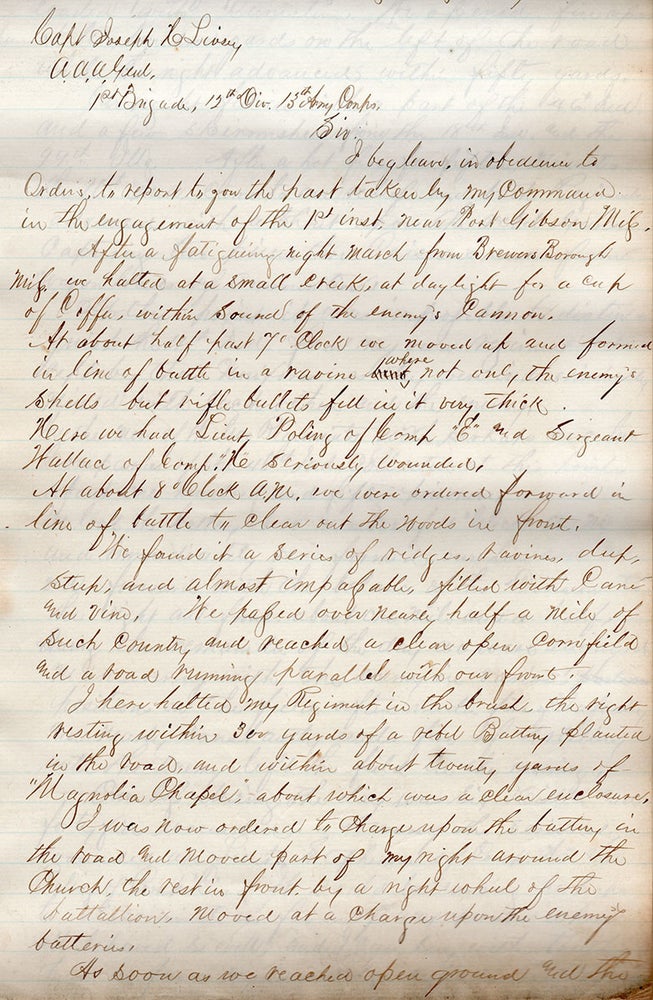 Item #5491 [Manuscript compilation of official reports for the Battle of Port Gibson.]. George Francis McGinnis, James A. Mitchell.