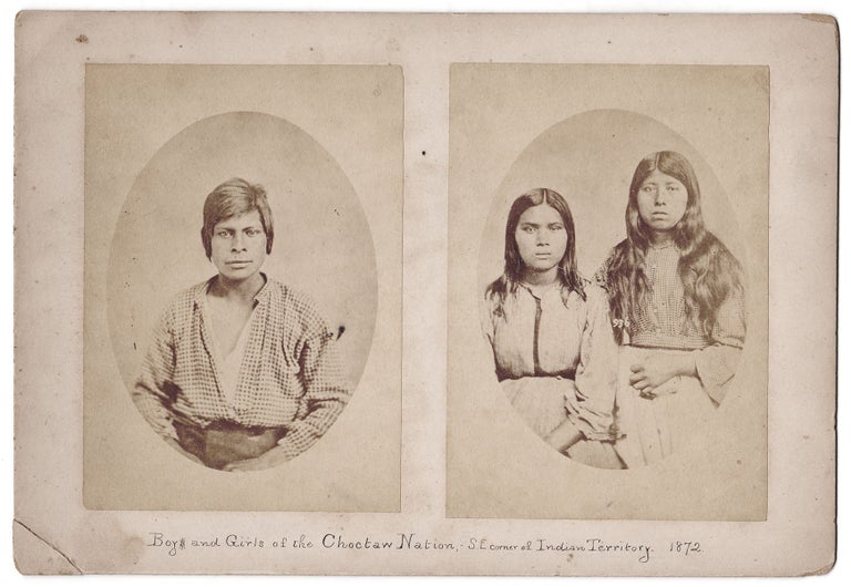 Item #5615 Boys and Girls of the Choctaw Nation,—S.E. corner of Indian Territory. 1872. Antonio Zeno Shindler, photog.