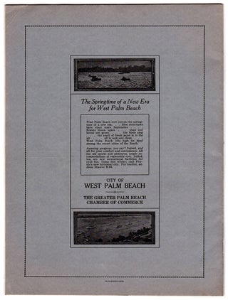 The New Palm Beaches of 1929: The Industrial Cities, The Resort Cities, The Home Cities.