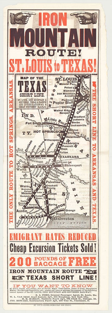 Item #5718 Iron Mountain Route! St. Louis to Texas! Iron Mountain St. Louis, Southern Railway Company.