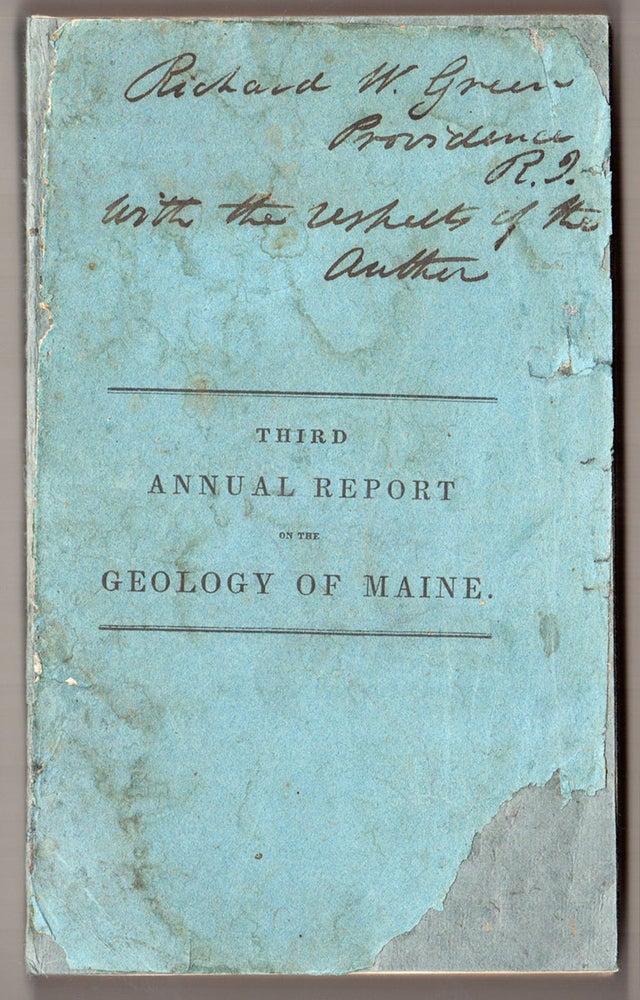 Item #5777 Third Annual Report on the Geology of the State of Maine. Charles T. Jackson.