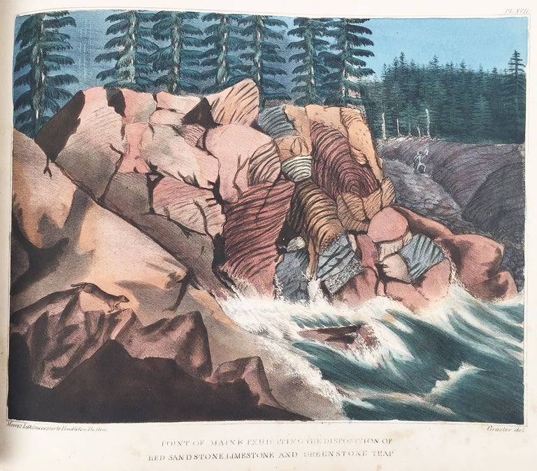 Item #5800 Atlas of Plates, Illustrating the Geology of the State of Maine, Accompanying the First Report on the Geology of That State. Charles T. Jackson, del Francis Graeter.