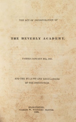 [Manuscript archive relating to Beverly Academy].