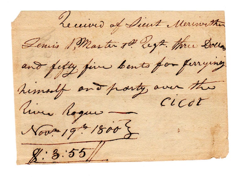 Item #5847 [A Pair of Autograph Documents]. Meriwether Lewis, William Clark.