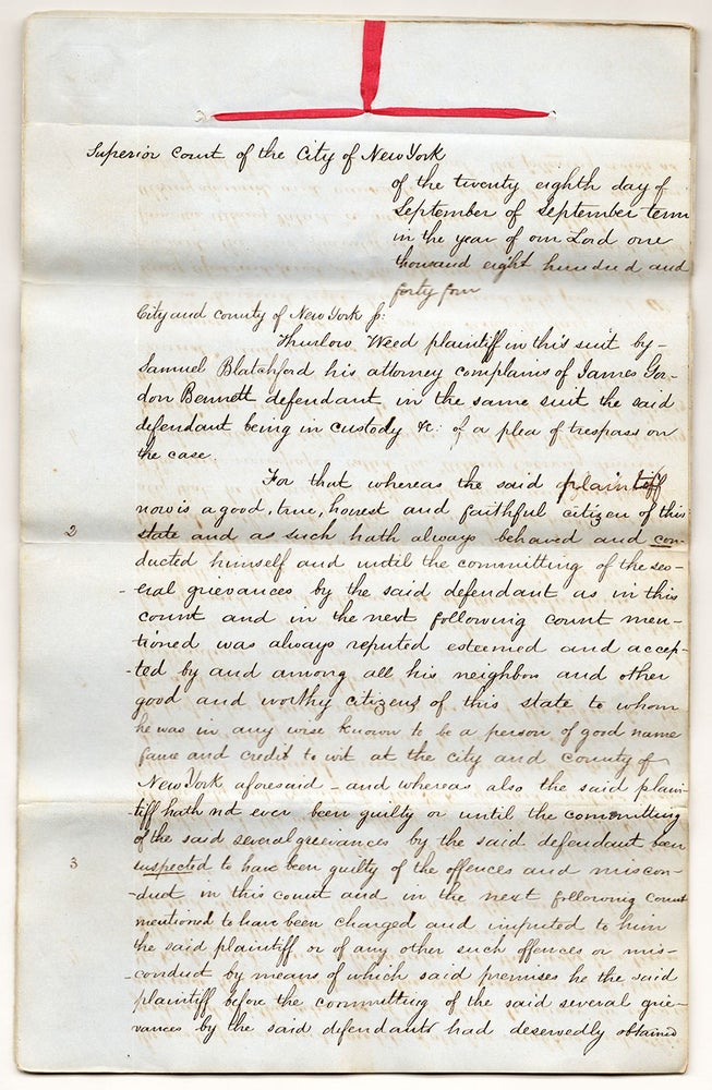 Item #5894 [Legal papers relating to the Roorback Forgery.]. Samuel Blatchford.