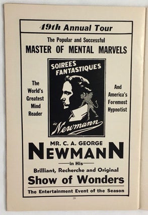 Newmann’s Magical Library. Some interesting data on this great collection, and its owner, who for nearly fifty years has entertained the public with demonstrations of hypnotism, Mind Reading and Occult Psychic Phenomena.
