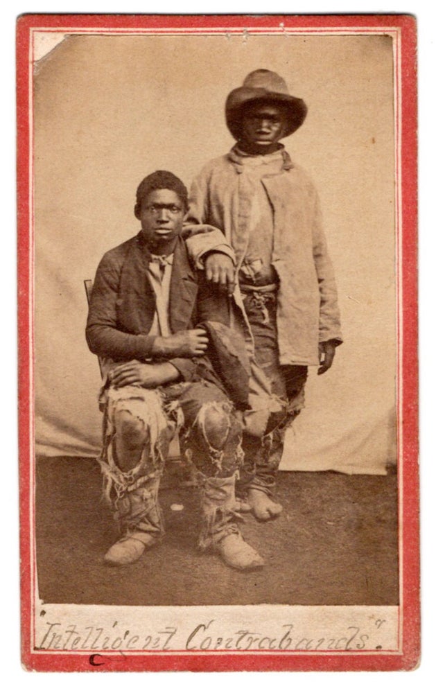 Item #5991 “Intelligent Contrabands” [manuscript title]. [Two escaped slaves in Louisiana]. McPherson, photog Oliver.