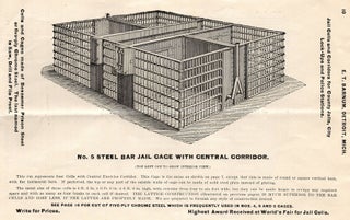 E. T. Barnum, Detroit, Mich. Manufacturer of Jail Cells. All Kinds of Steel and Iron Jail Work.