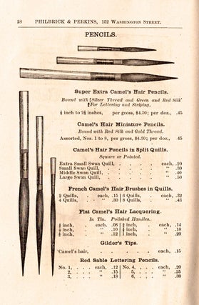 Illustrated Catalog from Philbrick & Perkins of Artists’ Materials and Painters’ Supplies. Wholesale and Retail, at 152 Washington Street, Salem, Mass.