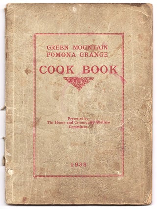 Item #6090 Green Mountain Pomona Grange Cook Book. Pomona Grange