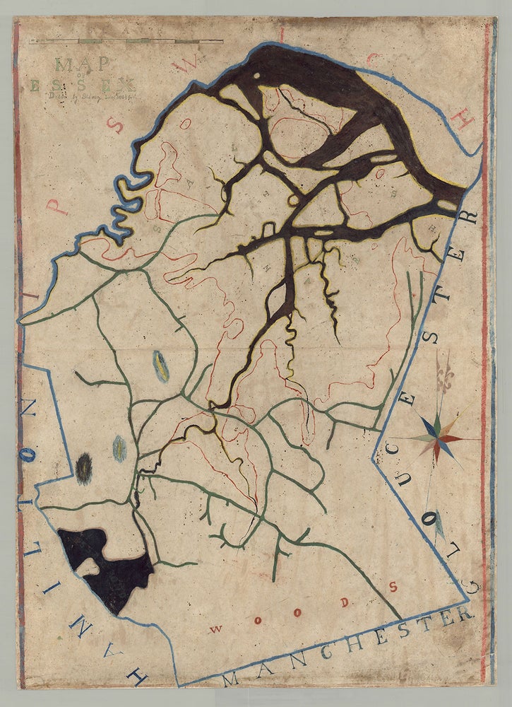 Item #6114 Map of Essex, [Mass.]. Sidney Low, or Lowe.