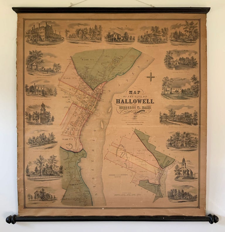 Item #6382 Map of the City of Hallowell Kennebec Co. Maine. D. S. Osborn, surveyor.