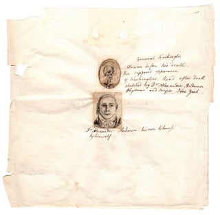 [A pair of original drawings, one being a self-portrait and the other a representation of George Washington’s skull].