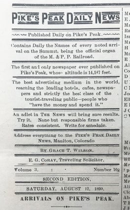 Pike’s Peak Daily News. Vol. 3, No. 168. 2nd edition.