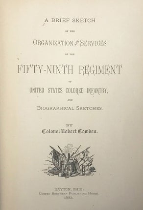 Brief Sketch of the Organization and Services of the Fifty-Ninth Regiment of the United States Infantry, and Biographical Sketches.