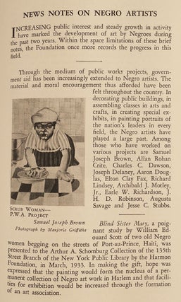 Negro Artists: An Illustrated Review of their Achievements Including Exhibition of Paintings by the late Malvin Gray Johnson and Sculptures by Richmond Barthé and Sargent Johnson Presented by the Harmon Foundation in Cooperation with the Delphic Studios April 22 - May 4, 1935, Inclusive.