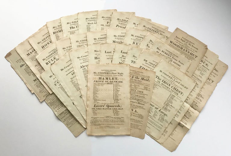 Item #6590 [A lot of thirty-two Baltimore Theatre playbills for the autumn season of 1816].